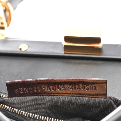 Fendi Shearling Nappa Macro FF 1974 Mini Peekaboo Iconic Satchel Tobacco Black 8 of 15