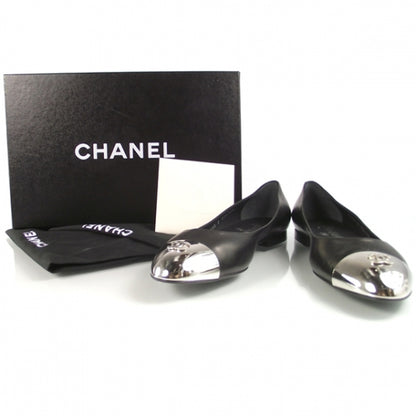 Chanel Leather Steel Toe Ballerina Flats 37 2 of 9