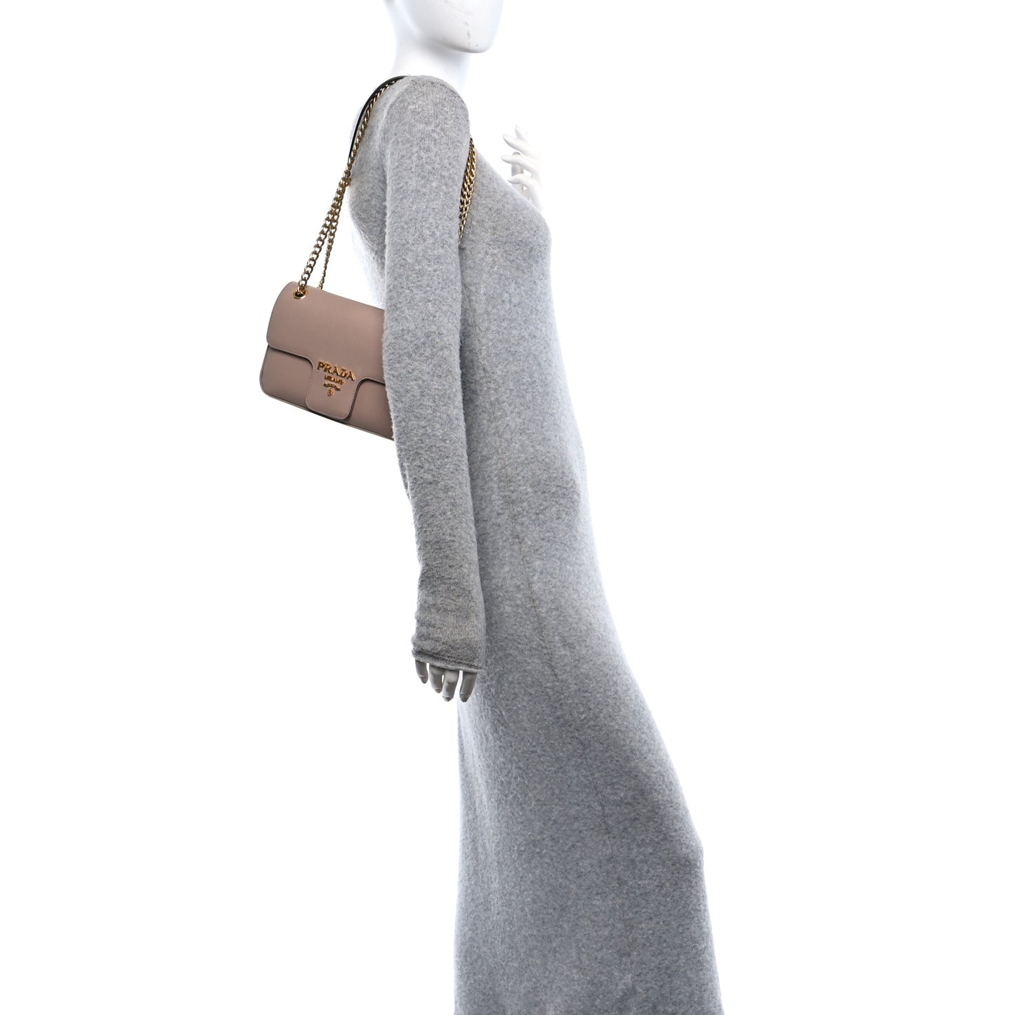 Saffiano Flap Shoulder Bag Cipria