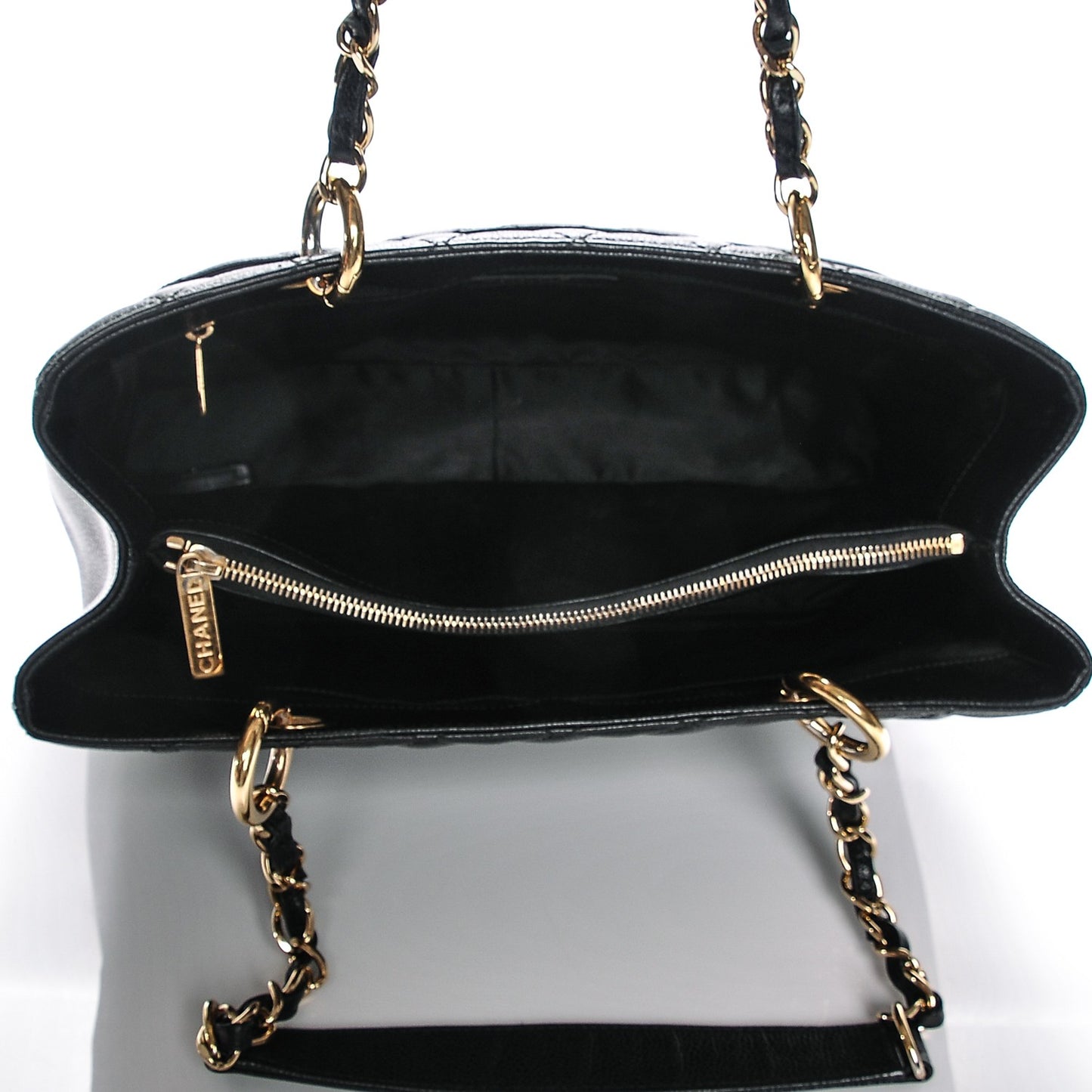 Caviar Quilted Grand Shopping Tote GST Black