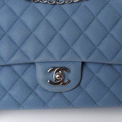 Chanel Iridescent Caviar Quilted Medium Double Flap Blue 9 of 9