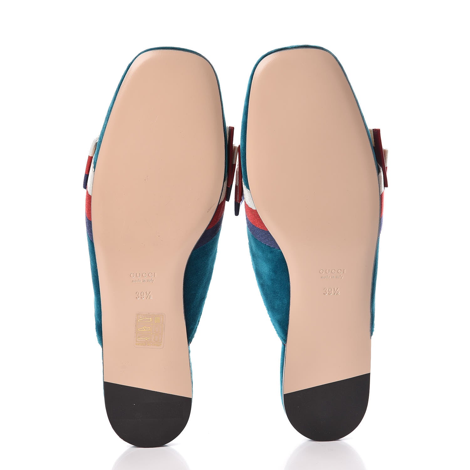 Gucci Softy Velvet Sylvie Bow Slippers 39.5 Pavone 5 of 7
