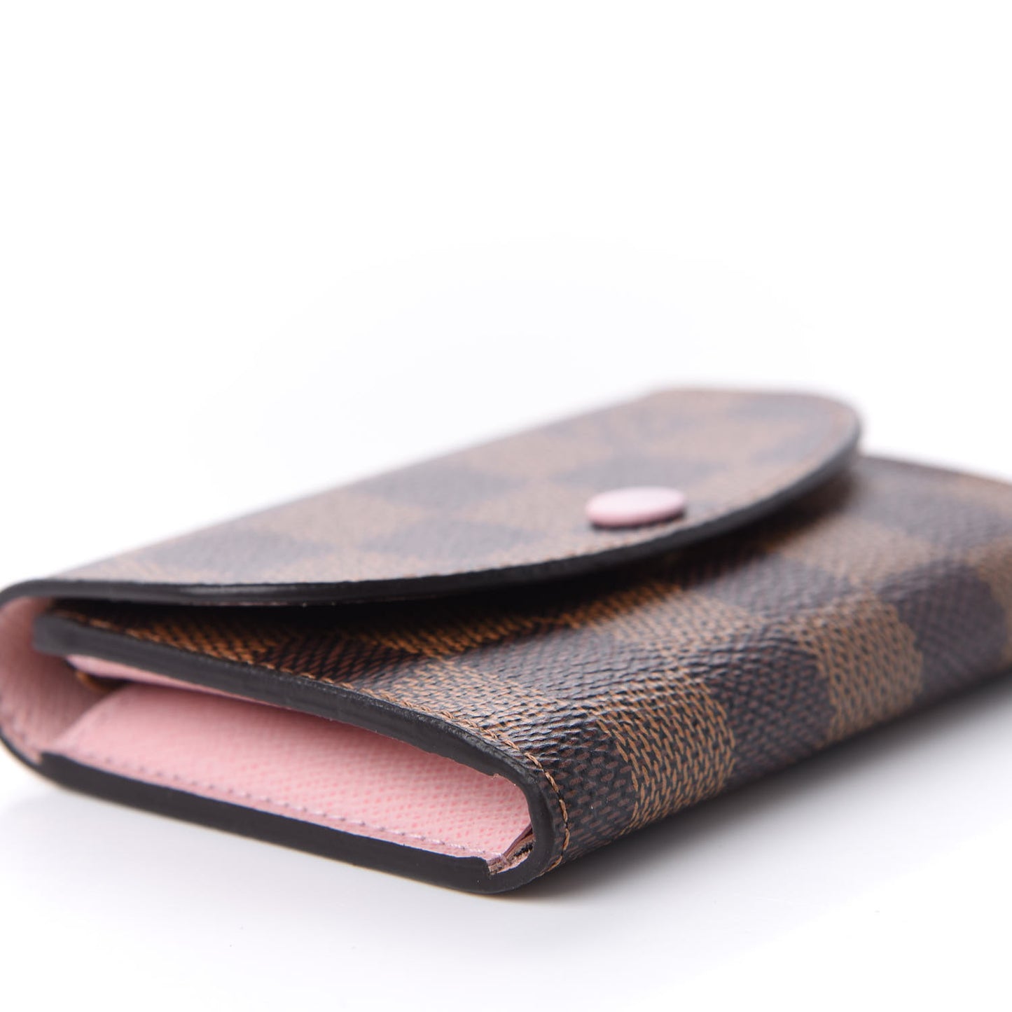 Damier Ebene Rosalie Coin Purse Rose Ballerine