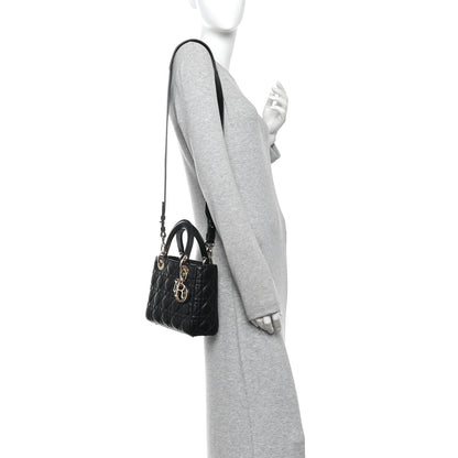 Christian Dior Lambskin Cannage Small Lucky Badges My Lady Dior Black 2 of 9