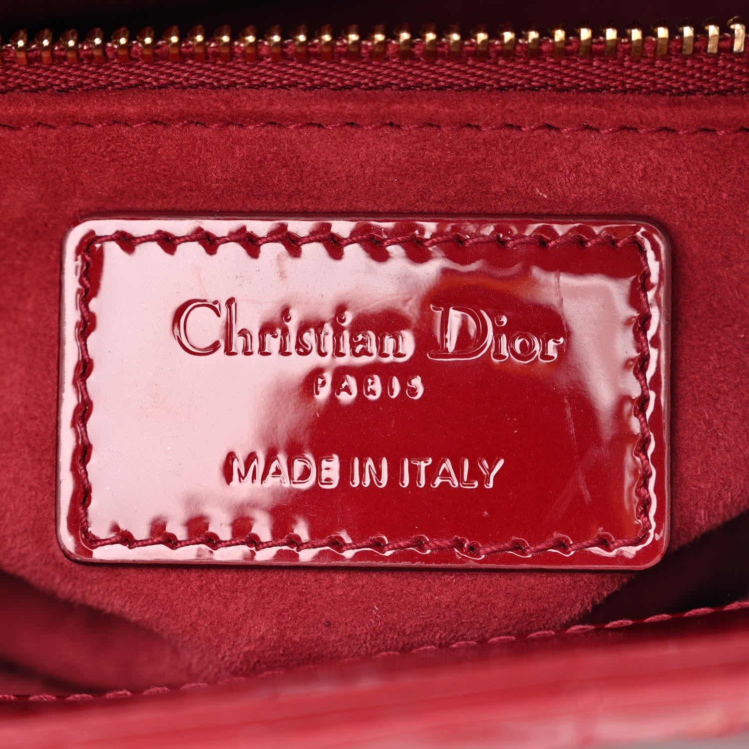 Christian Dior Patent Cannage Mini Lady Dior Red 6 of 10