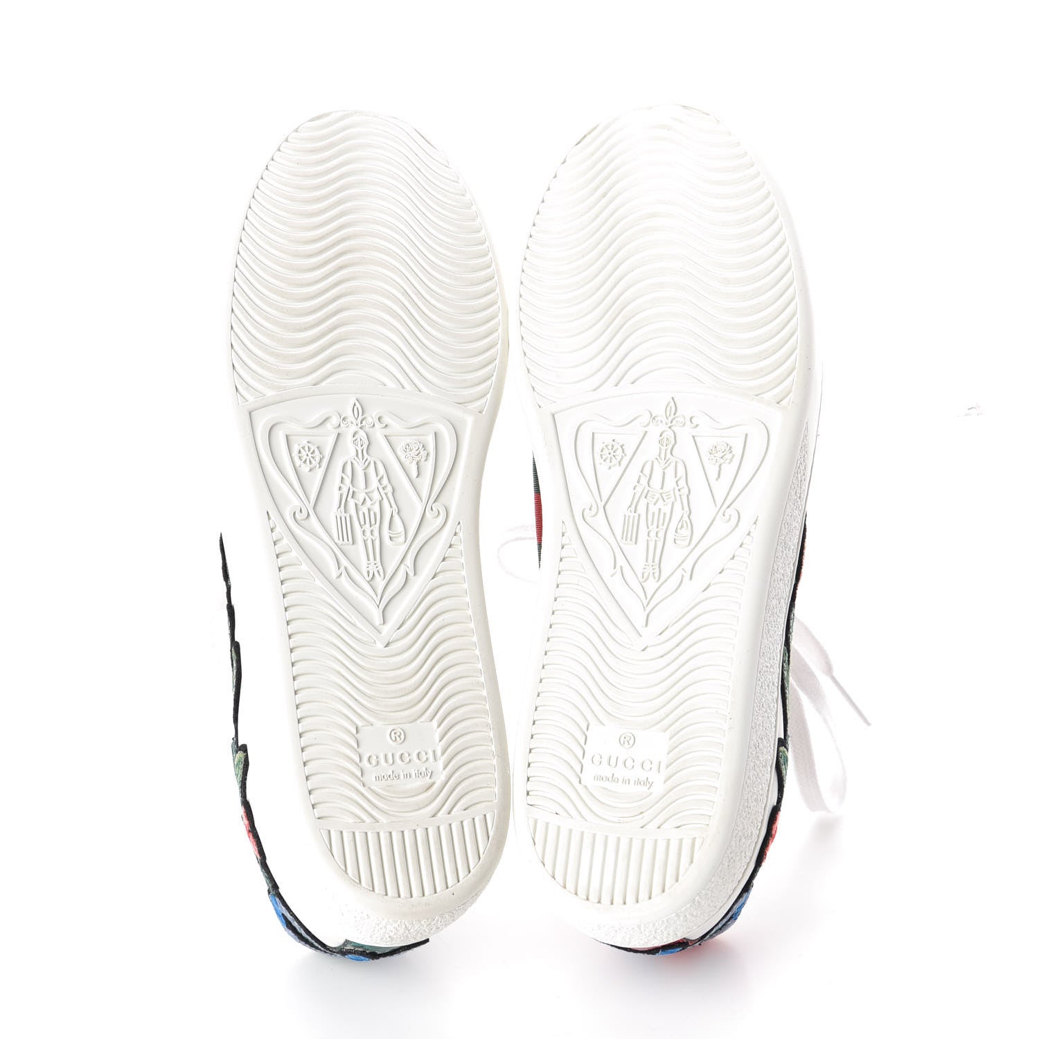 Gucci Calfskin Web Floral Embroidered Ace Sneakers 38 White 5 of 8