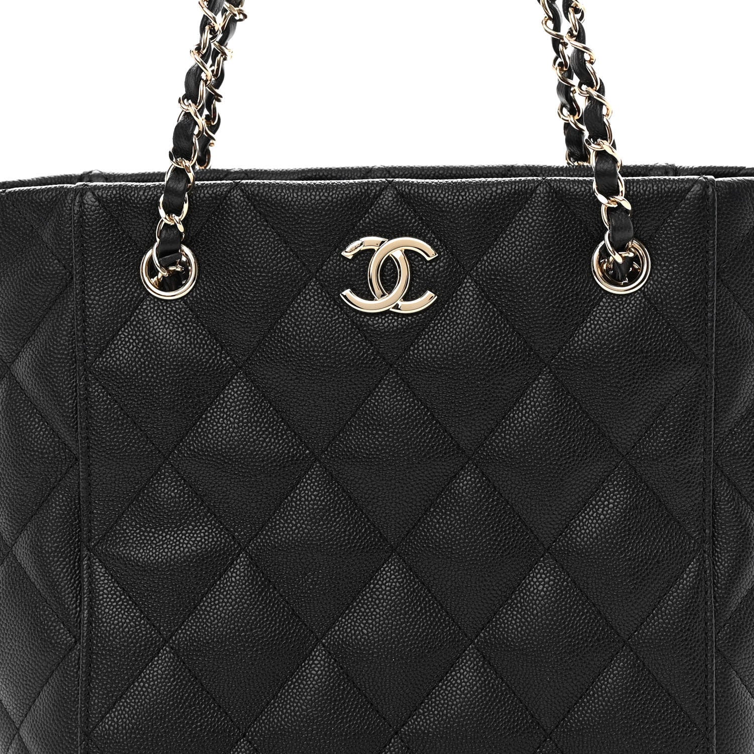 Chanel Caviar Quilted Small Shopping Tote Black 12 of 12