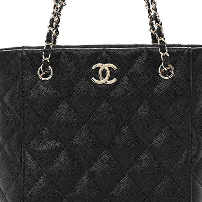 Chanel Caviar Quilted Small Shopping Tote Black 12 of 12
