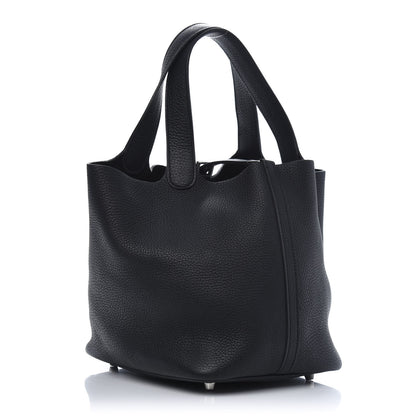 Hermes Taurillon Clemence Picotin Lock 22 MM Black 3 of 14