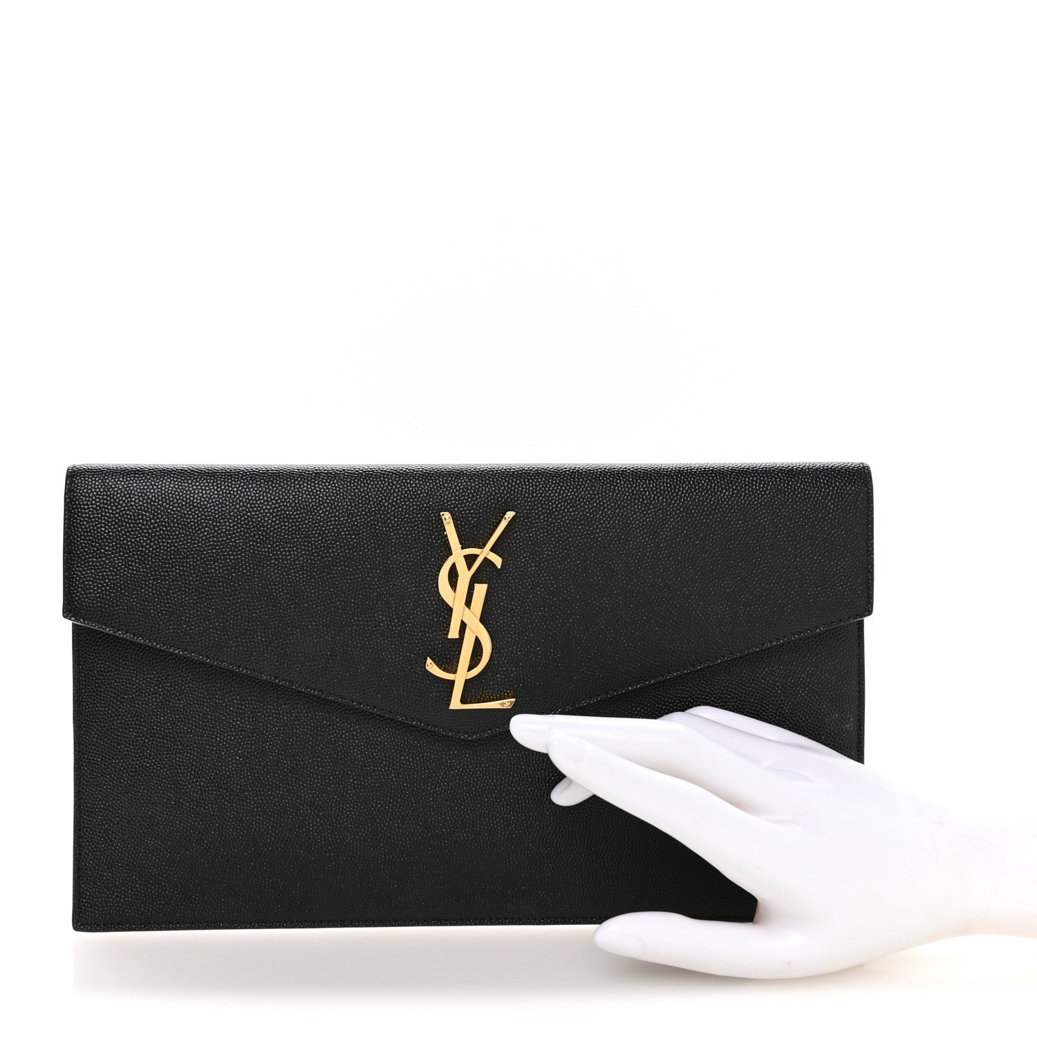 Saint Laurent Grain De Poudre Uptown Pouch Black 2 of 8