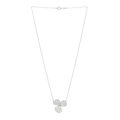 Tiffany Platinum Diamond Large Paper Flowers Pave Pendant Necklace 3 of 5