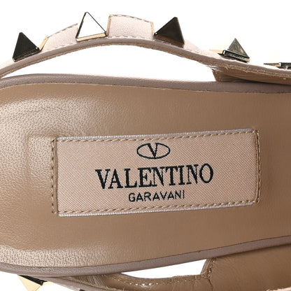 Valentino Garavani Pebbled Calfskin Rockstud Ankle Strap Pumps 36.5 Poudre 7 of 8
