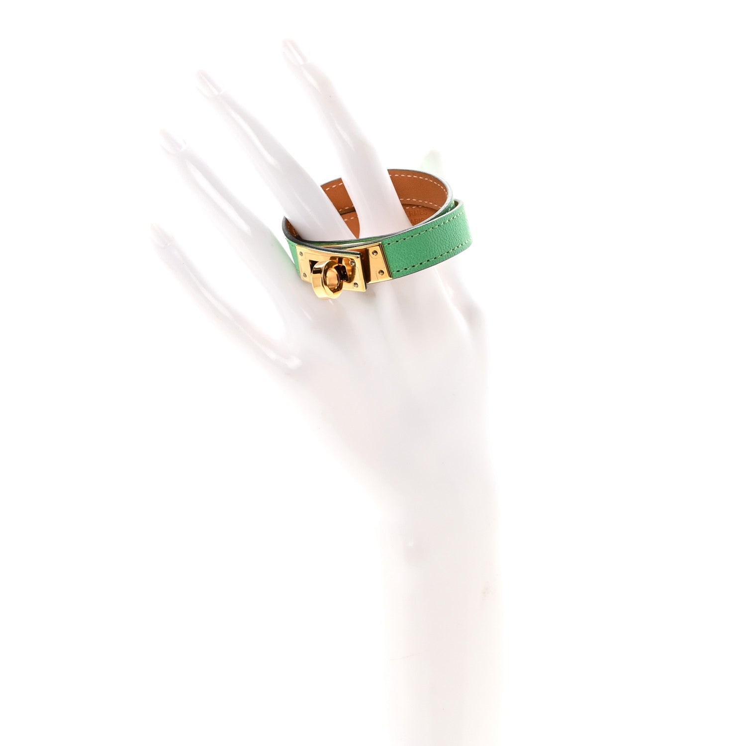 Hermes Chevre Chamkila Kelly Double Tour Bracelet T2 Vert Comics 2 of 6