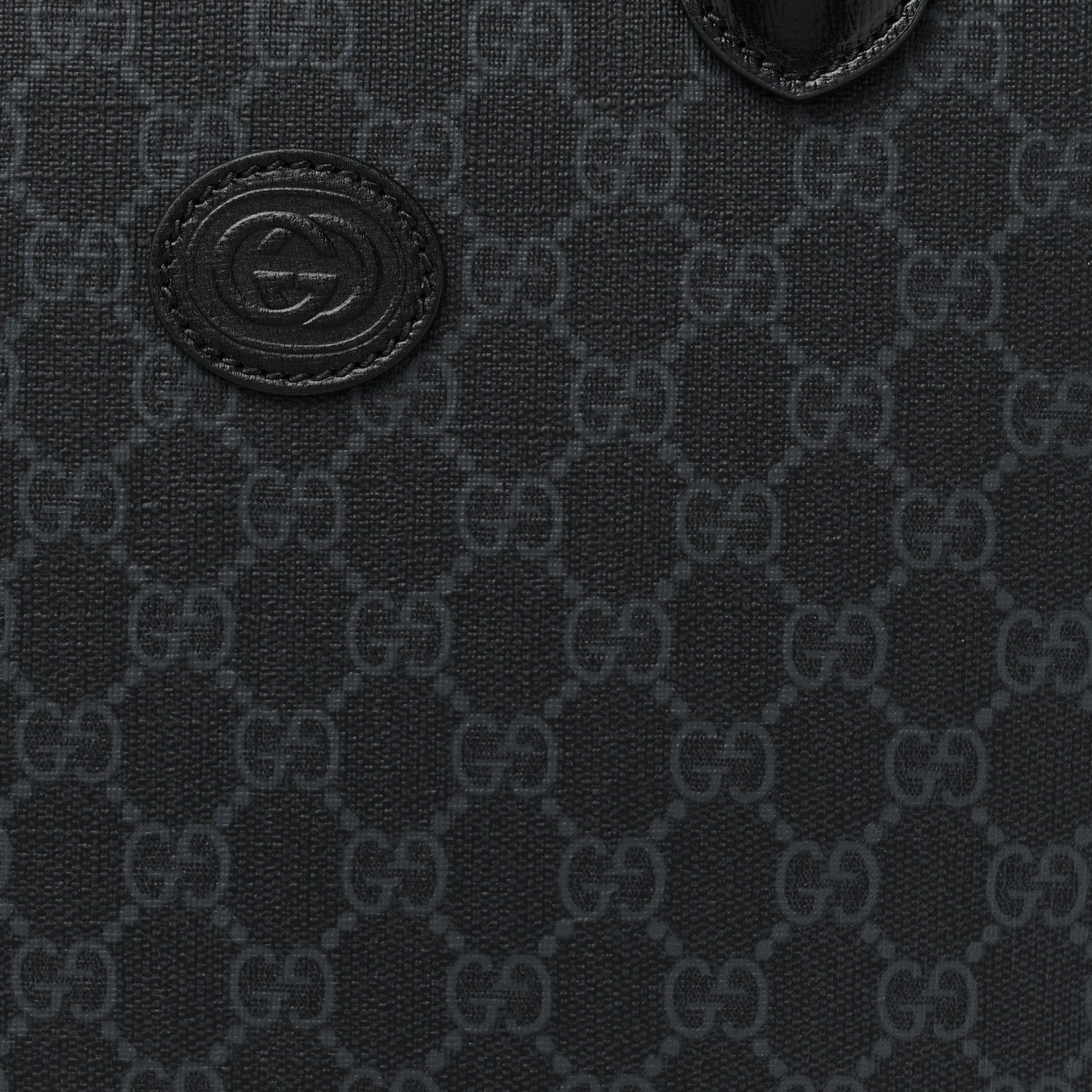 Gucci GG Supreme Monogram Azalea Calfskin Medium Retro Interlocking G Vertical Tote Bag Black 8 of 10