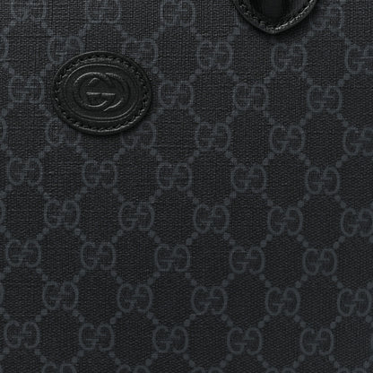 Gucci GG Supreme Monogram Azalea Calfskin Medium Retro Interlocking G Vertical Tote Bag Black 8 of 10