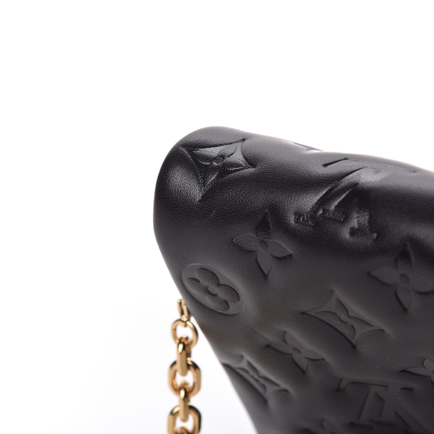 Lambskin Embossed Monogram Pochette Coussin Black
