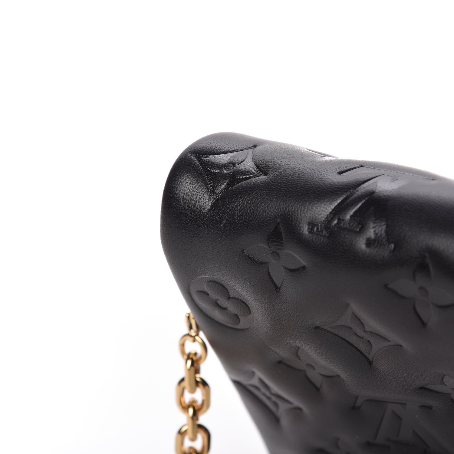 Louis Vuitton Lambskin Embossed Monogram Pochette Coussin Black 10 of 10