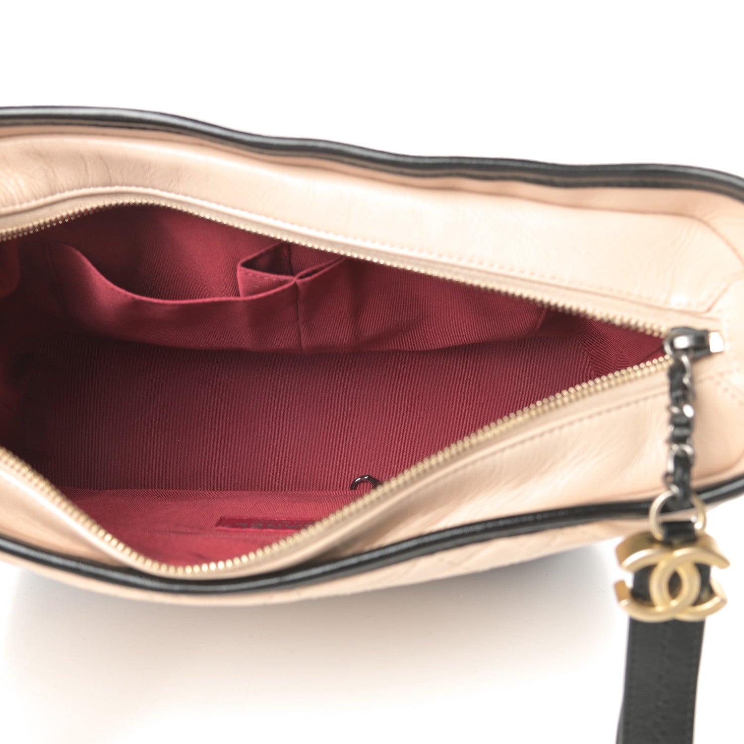 Chanel Aged Calfskin Quilted Medium Gabrielle Hobo Beige Black 5 of 14