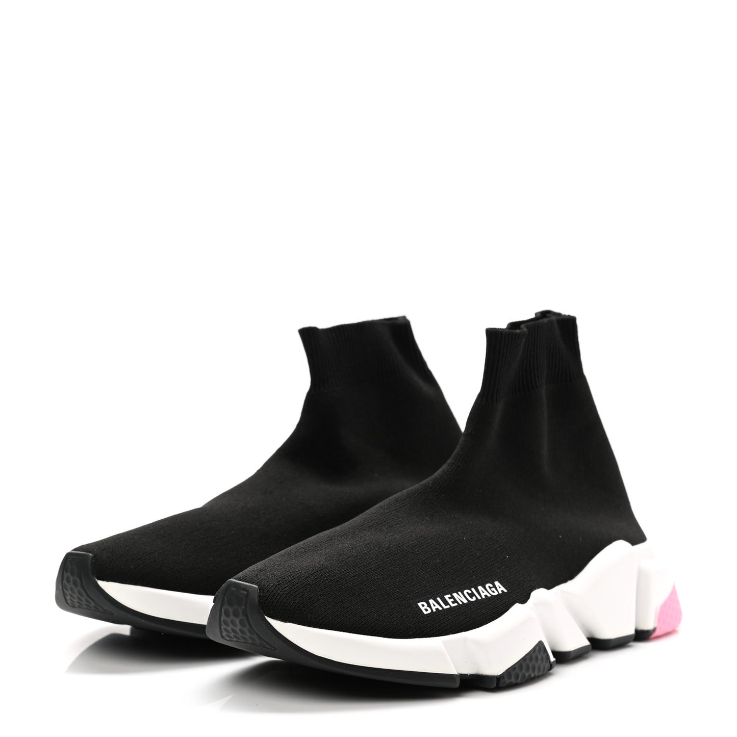 Neoprene Knit Multicolor Sole Womens Speed Sneakers 39 Black White Pink