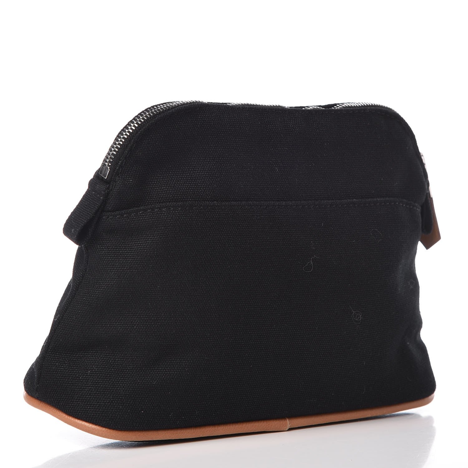 Hermes Cotton Canvas Mini Bolide Travel Cosmetic Pouch Black 3 of 8