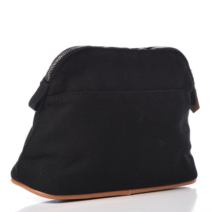 Hermes Cotton Canvas Mini Bolide Travel Cosmetic Pouch Black 3 of 8