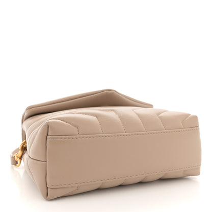 Saint Laurent Calfskin Y Quilted Monogram Toy Loulou Crossbody Bag Dark Beige 4 of 12