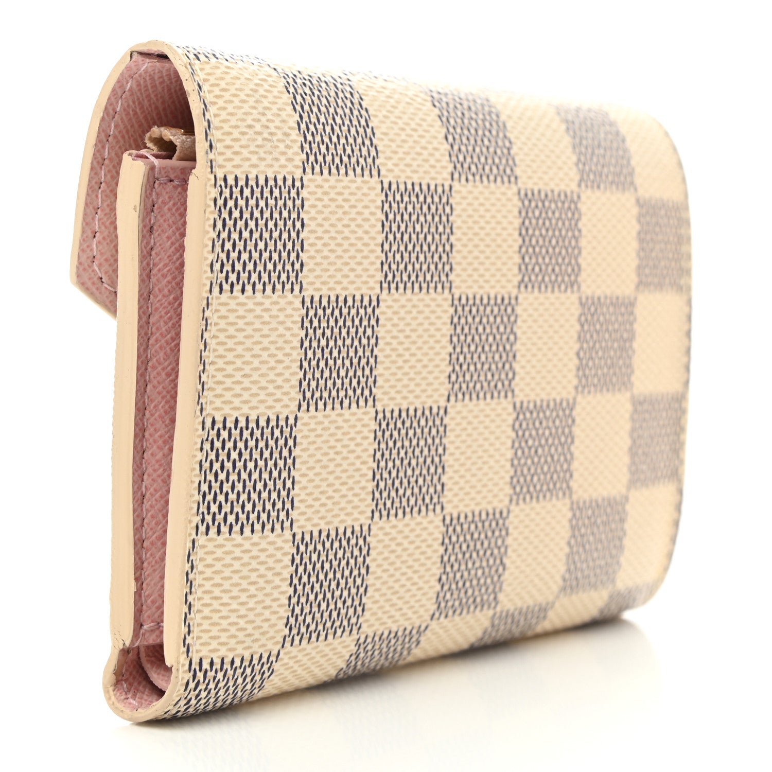 Louis Vuitton Damier Azur Victorine Wallet Rose Ballerine 3 of 8