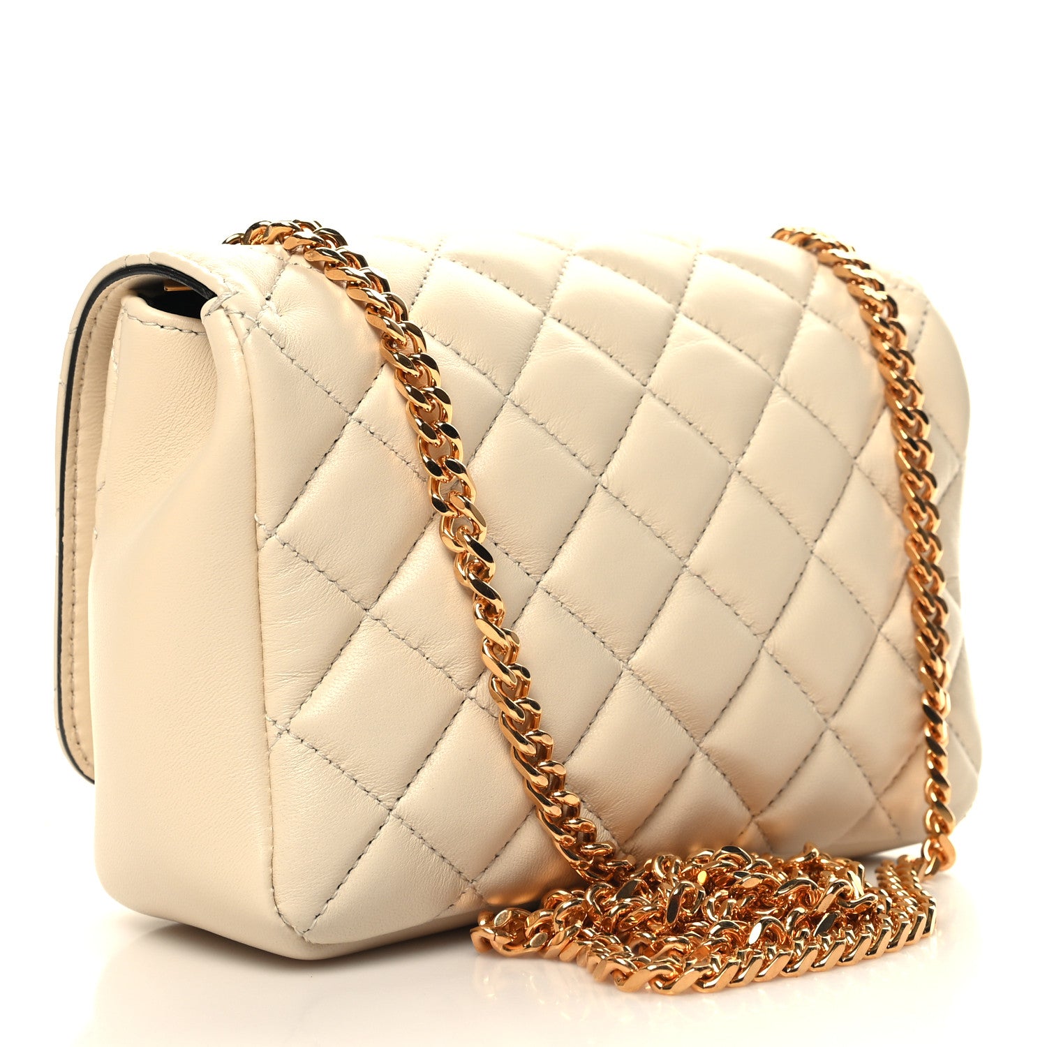 Versace Nappa Quilted Small Medusa Chain Crossbody White 3 of 9