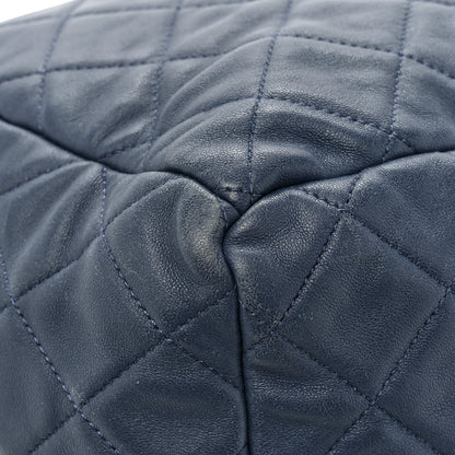 Chanel Lambskin Quilted CC Chain Drawstring Tote Blue 16 of 19
