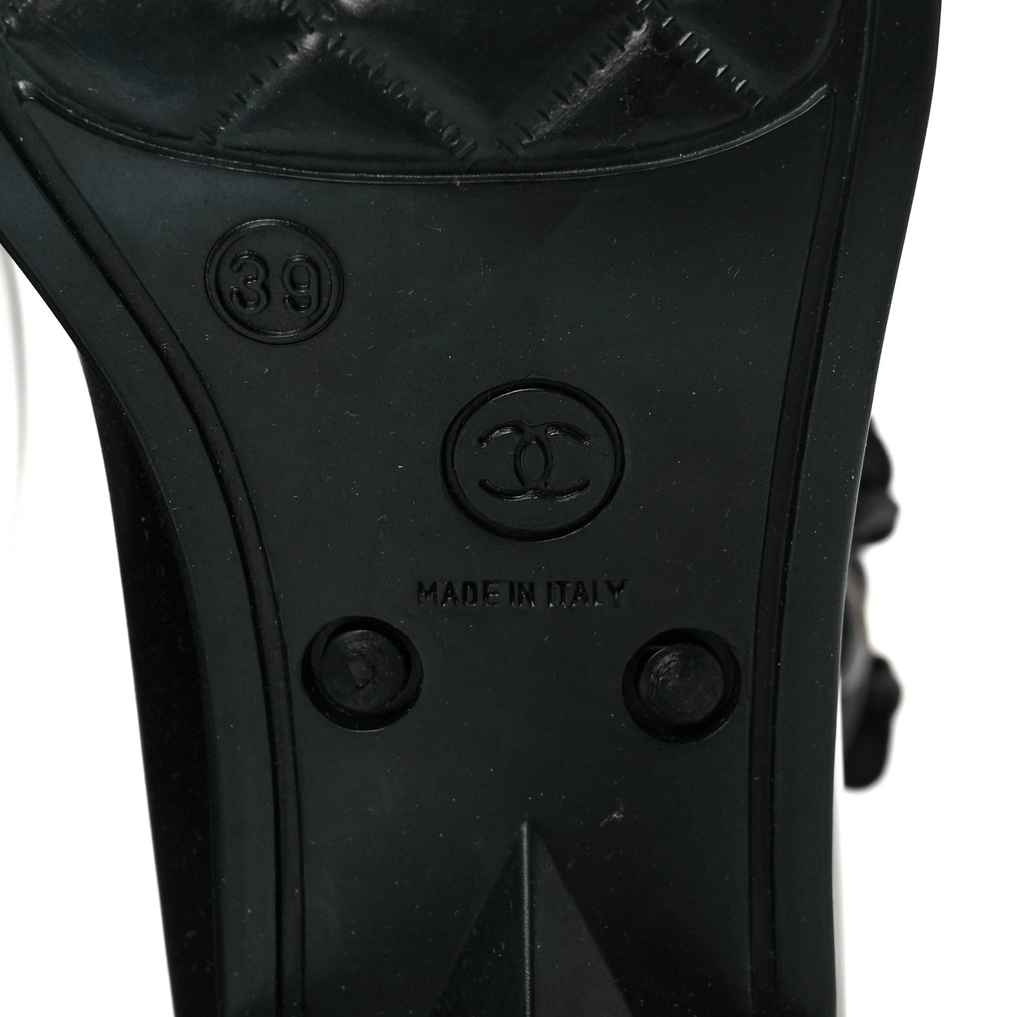 Rubber Camellia Rain Boots 39 Black
