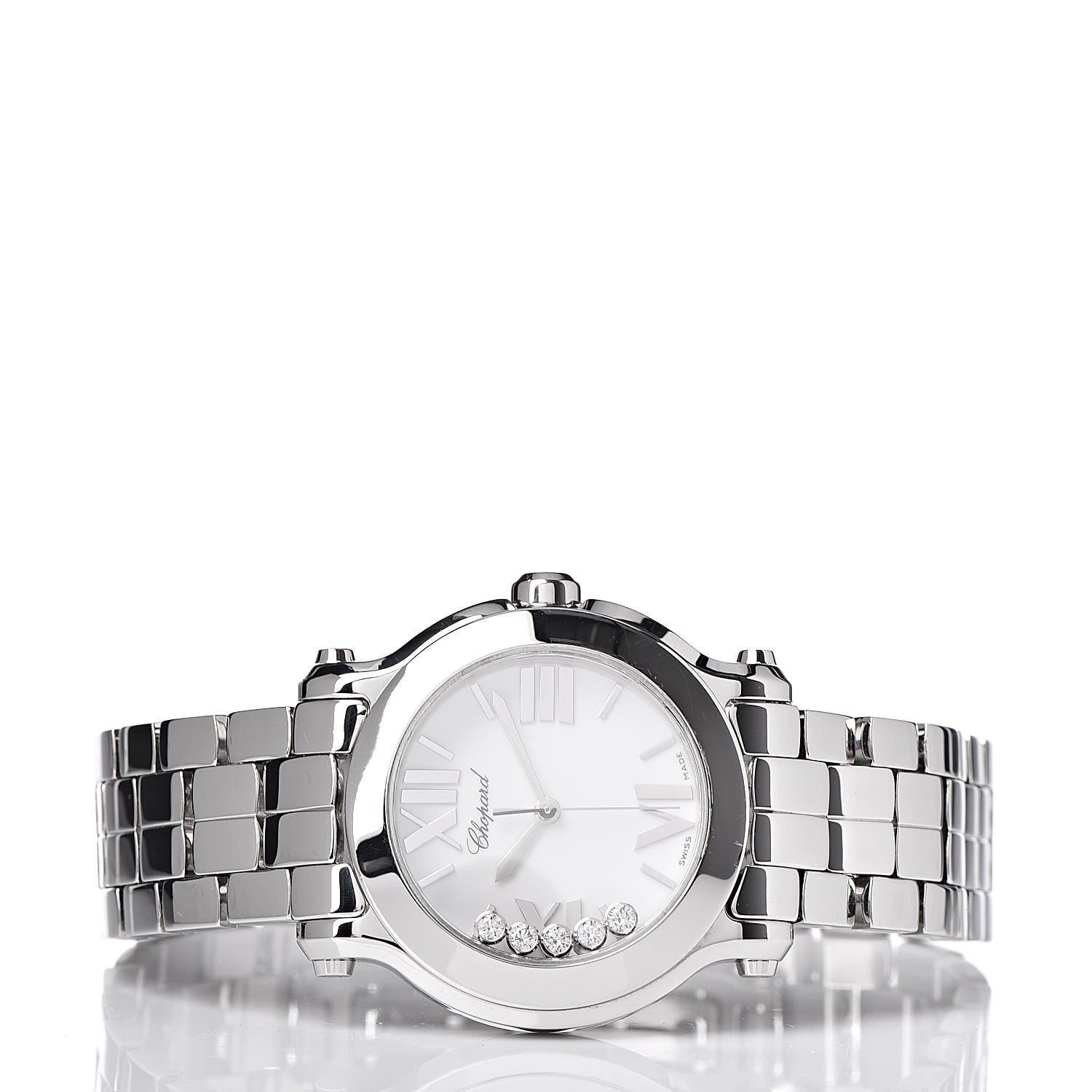 Chopard Stainless Steel 5 Diamond 30mm Happy Sport Quartz Watch 3 of 8
