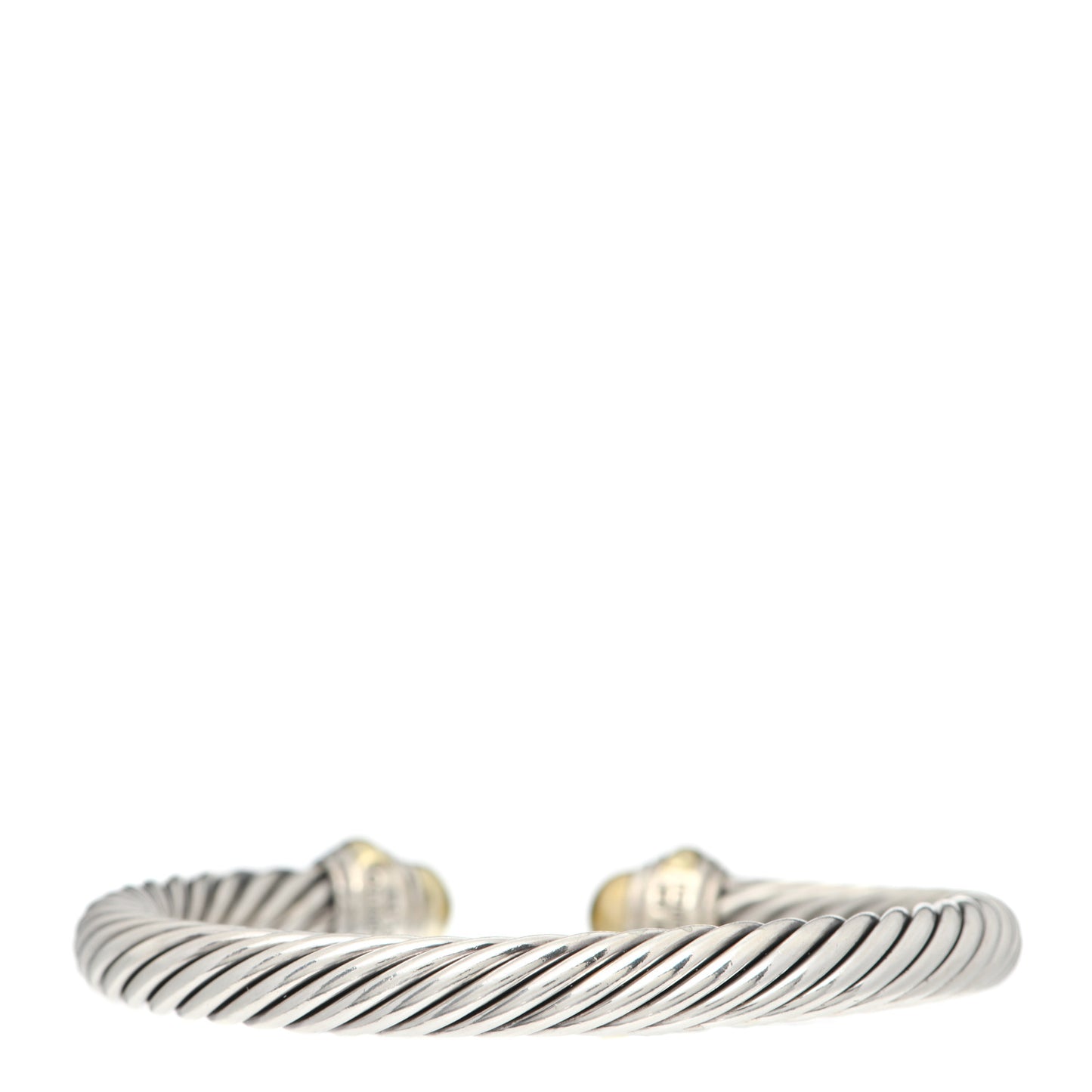 Sterling Silver 14K Yellow Gold 7mm Cable Classics Bracelet