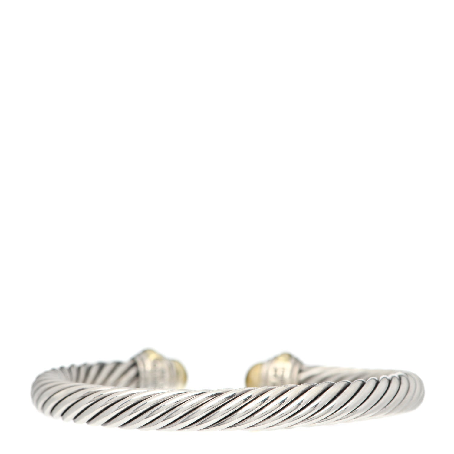 David Yurman Sterling Silver 14K Yellow Gold 7mm Cable Classics Bracelet 3 of 4