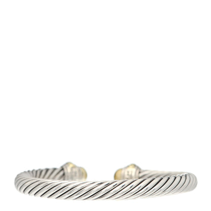 David Yurman Sterling Silver 14K Yellow Gold 7mm Cable Classics Bracelet 3 of 4