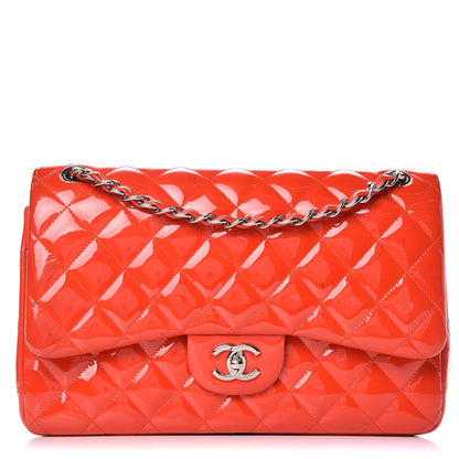 Chanel Patent Quilted Jumbo Double Flap Red 1 of 21