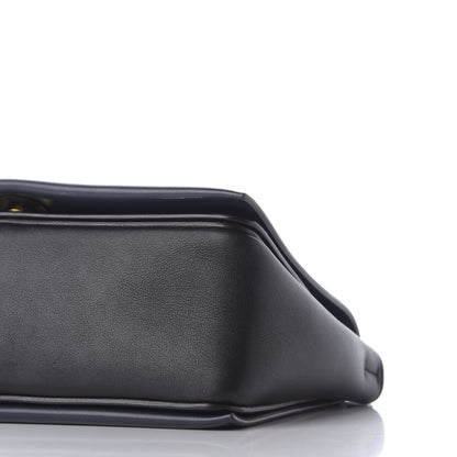 Celine Shiny Smooth Calfskin Medium Frame Shoulder Bag Black Navy 7 of 8