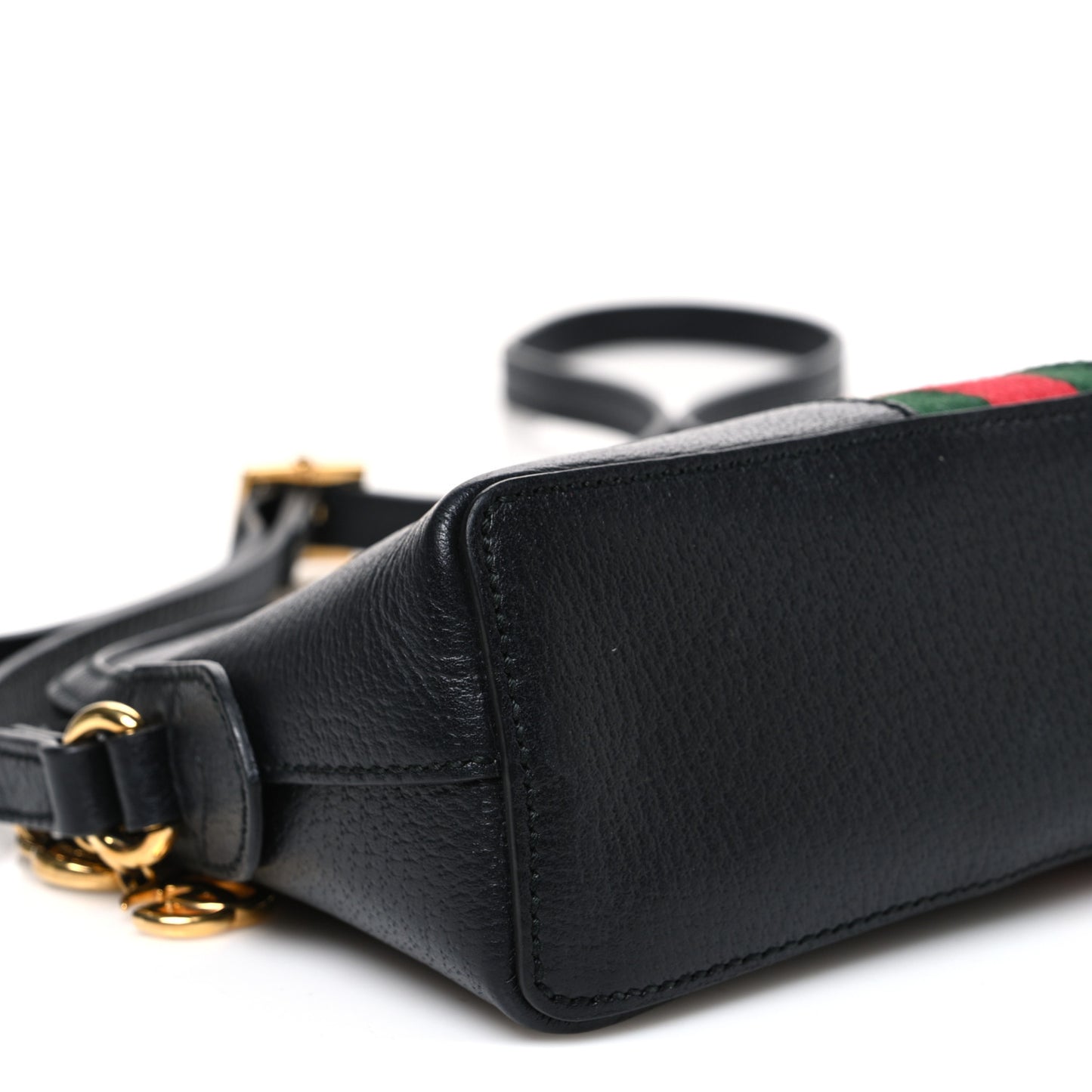 Suede Patent Web GG Small Ophidia Dome Shoulder Bag Black