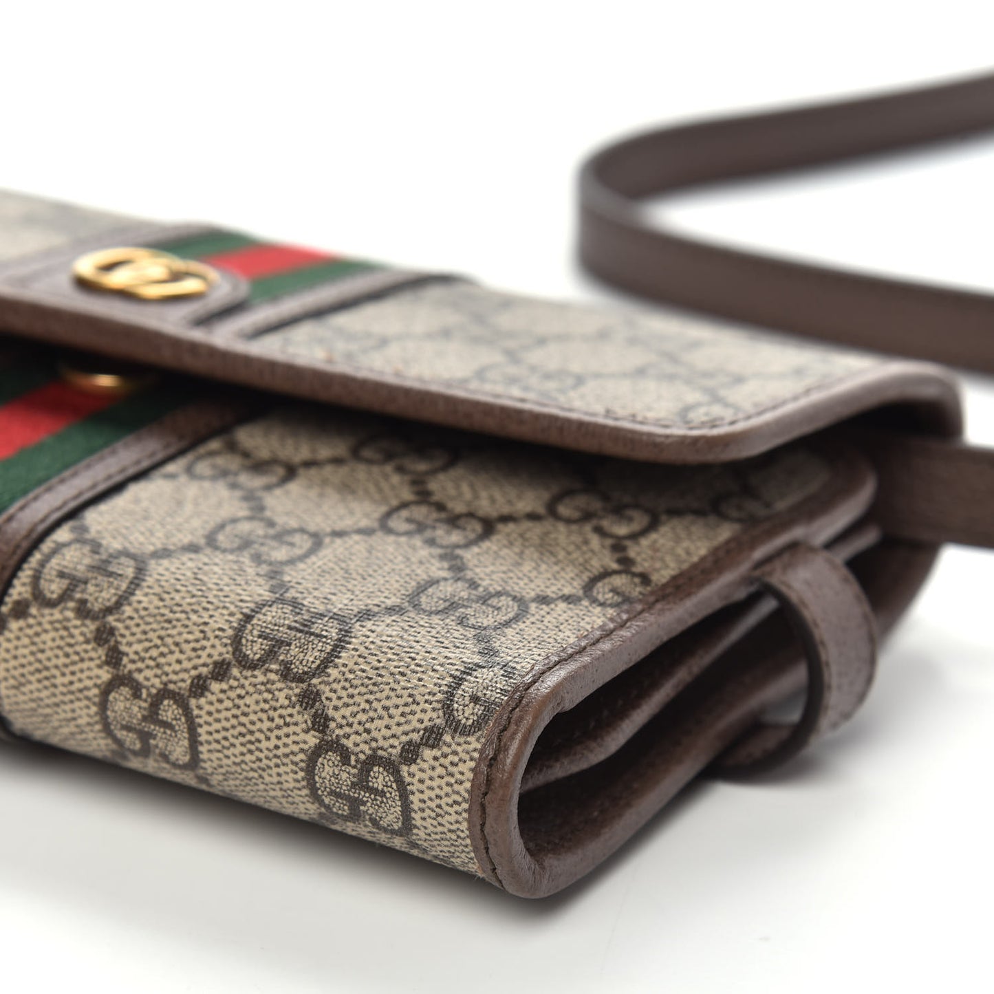 GG Supreme Monogram Web Ophidia Crossbody Wallet Beige New Acero