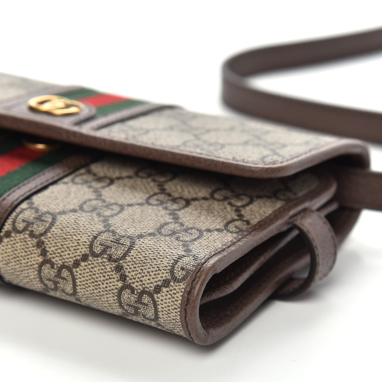 Gucci GG Supreme Monogram Web Ophidia Crossbody Wallet Beige New Acero 9 of 11