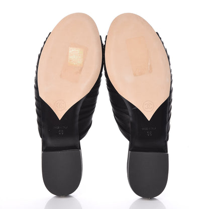 Chanel Satin Bow Mules 38 Black 6 of 10