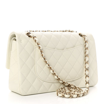 Chanel Caviar Quilted Medium Double Flap White 3 of 12