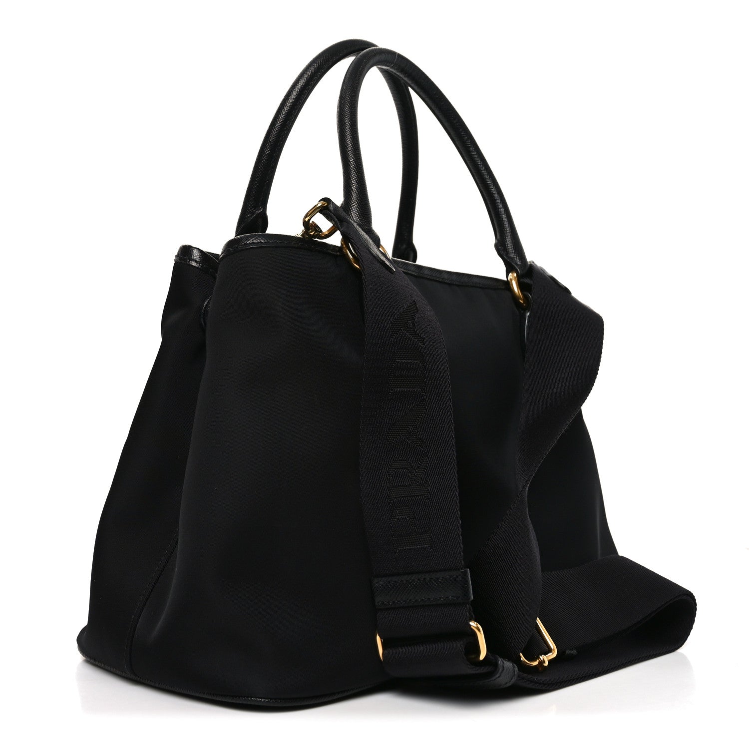 Prada Tessuto Nylon Soft Calf Small Tote Black 3 of 10