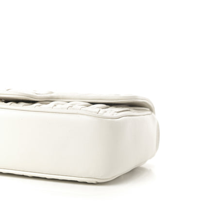 Prada Nappa Gaufre Small Chain Flap Shoulder Bag White 8 of 9