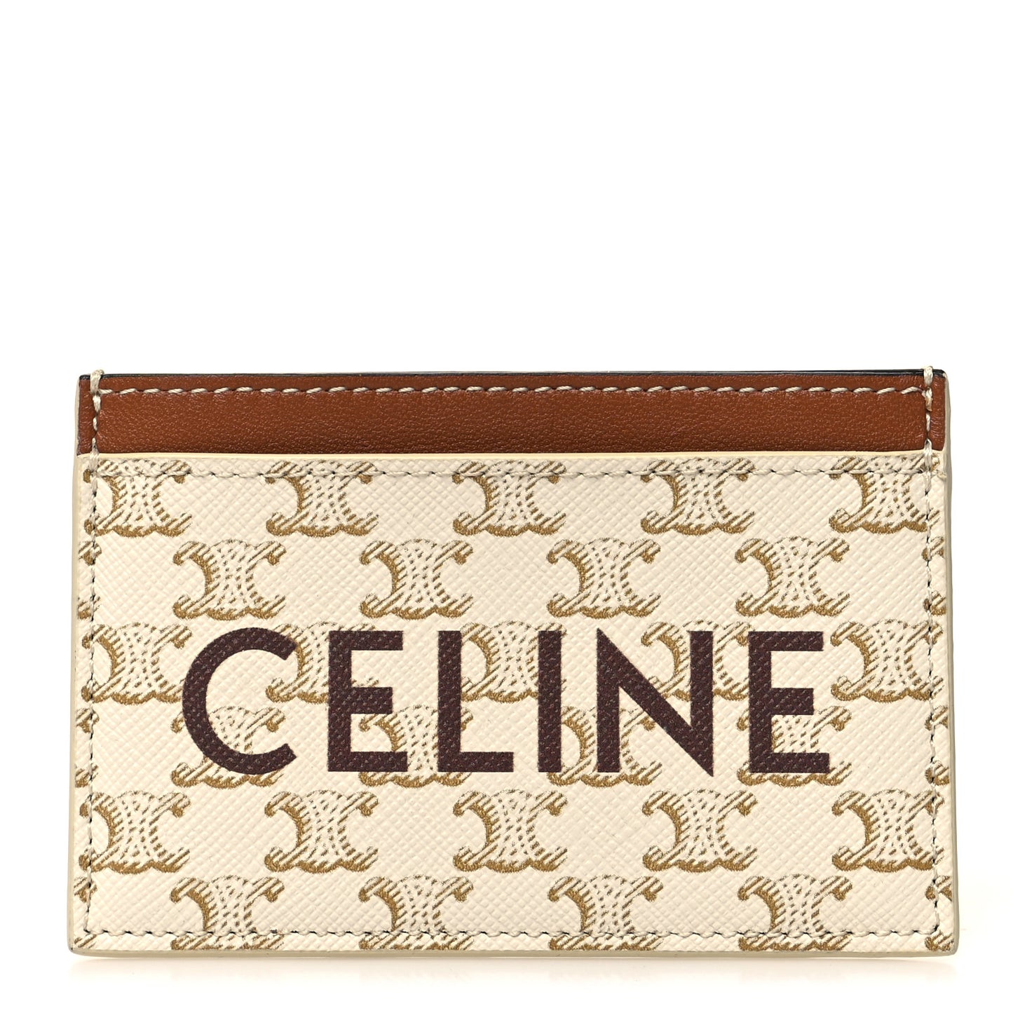 Triomphe Canvas Card Holder White