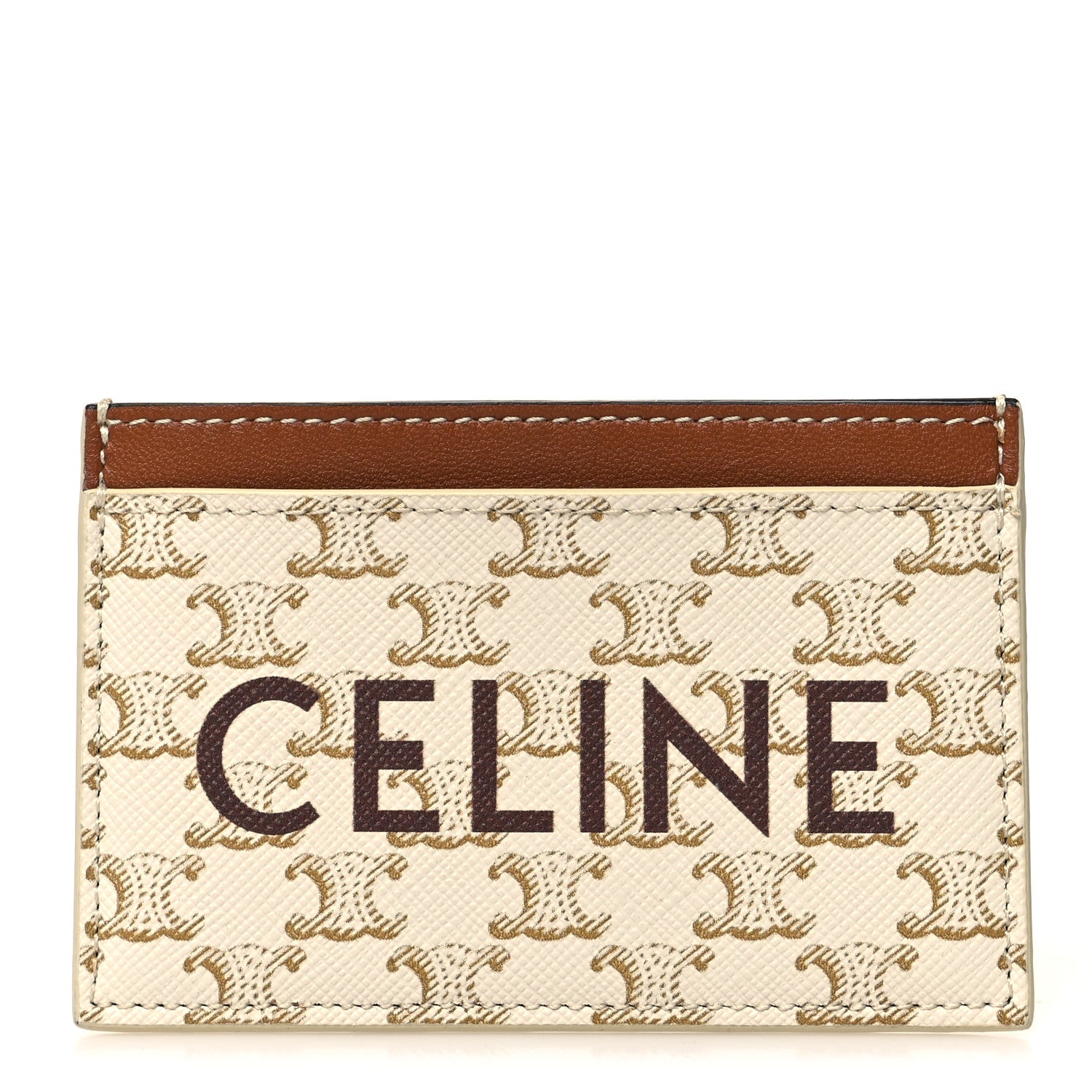 Celine Triomphe Canvas Card Holder White 1 of 7