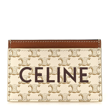 Celine Triomphe Canvas Card Holder White 1 of 7