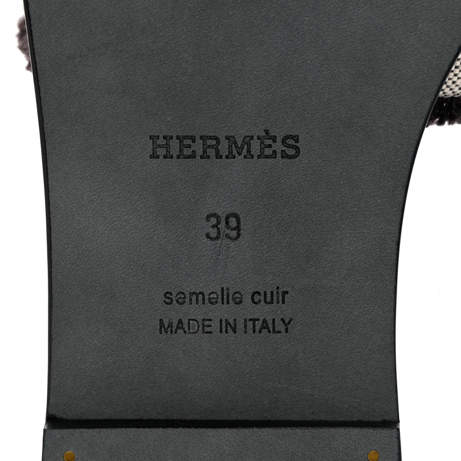 Hermes Toile H Oran Fringe Sandals 39 Prunoir 8 of 13
