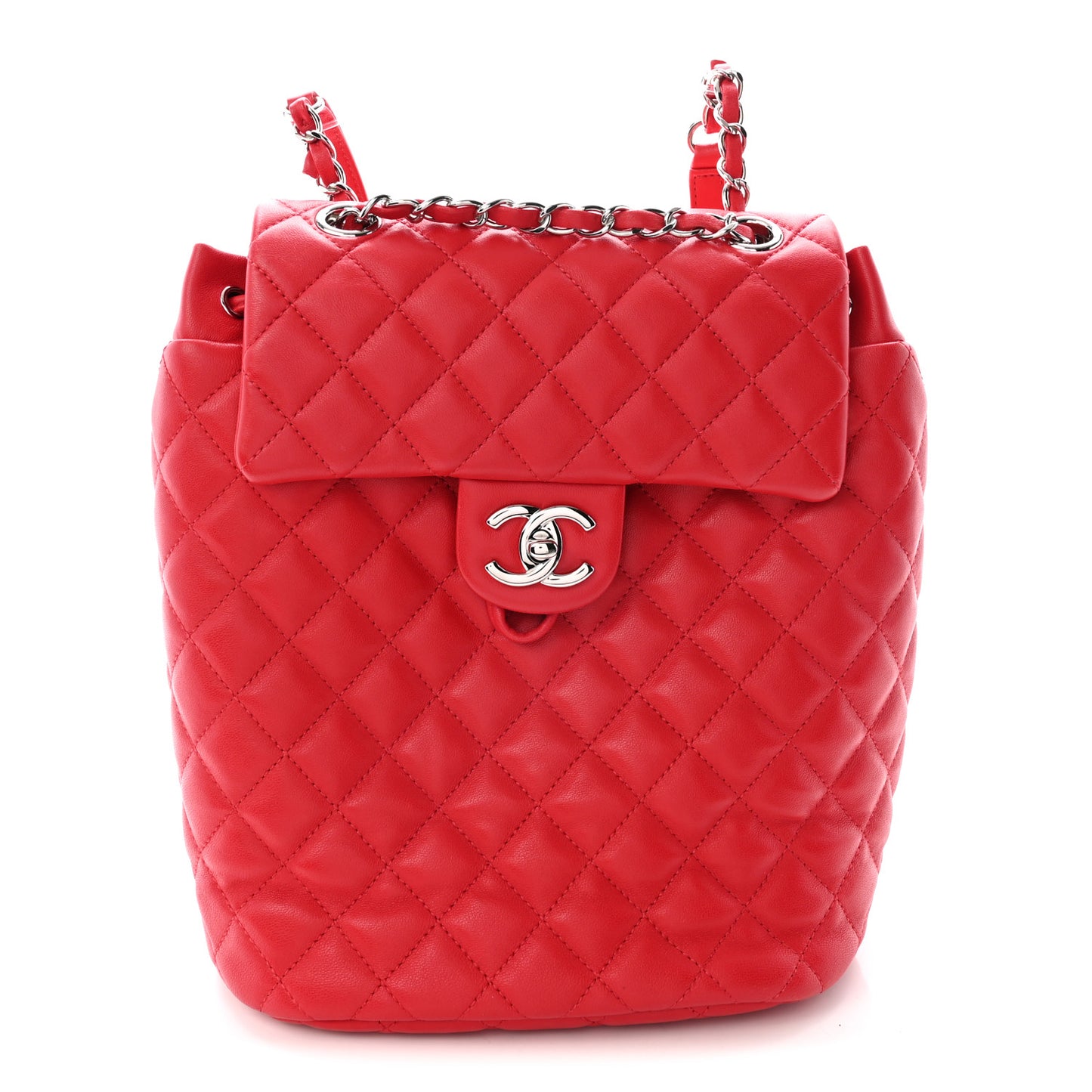 Lambskin Quilted Small Urban Spirit Backpack Red