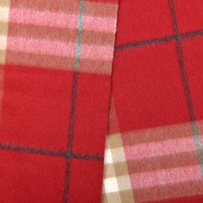 Burberry Cashmere Giant Check Fringe Scarf Military Red 3 of 4