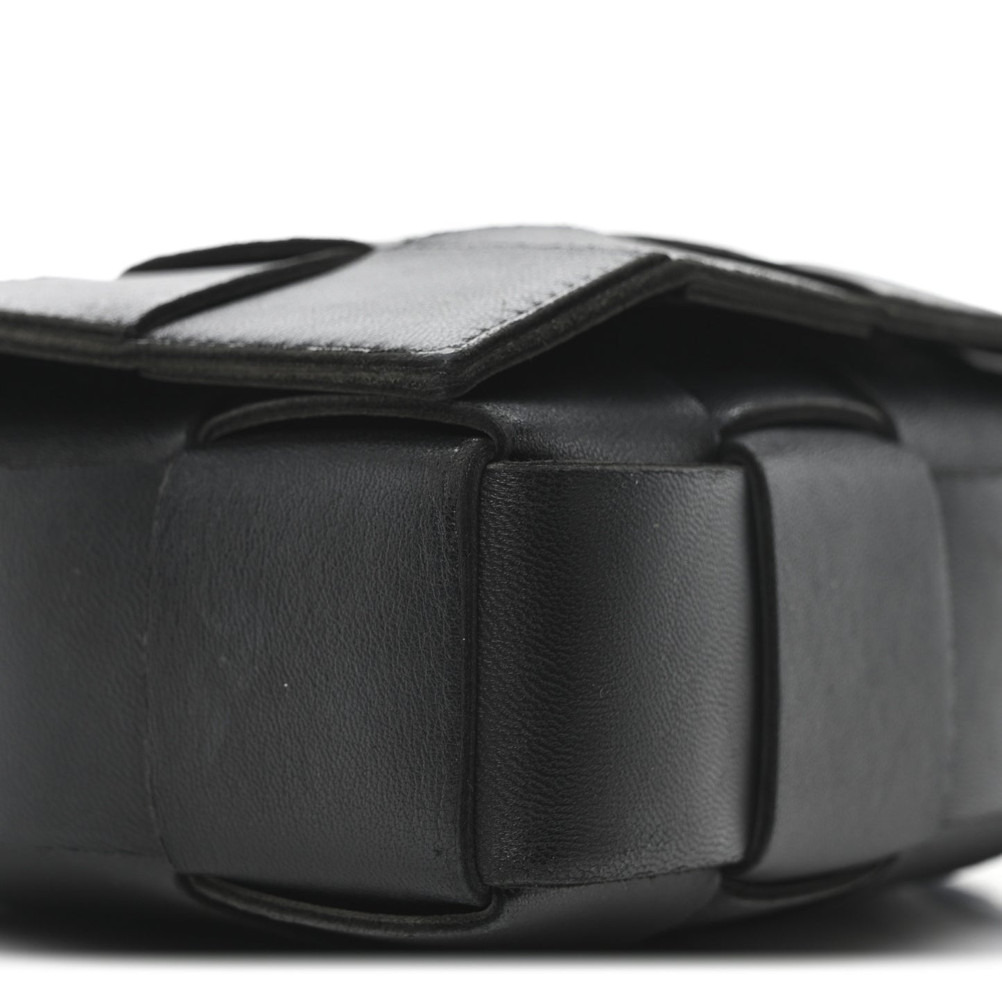 Lambskin Maxi Intrecciato Cassette Crossbody Bag Black